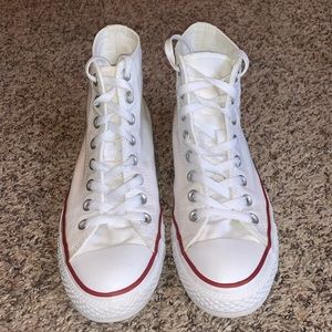 High top white converse size 9 women